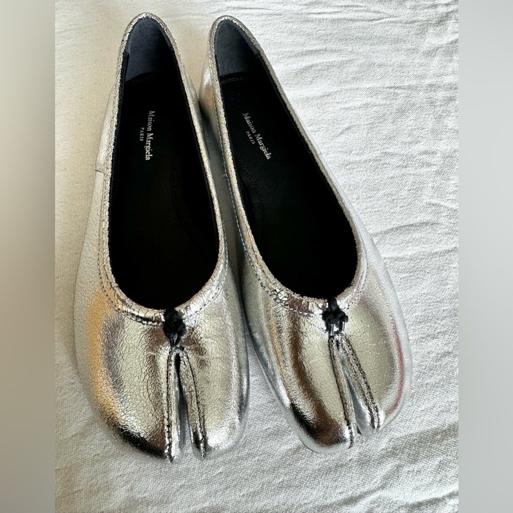 Maison Martin Margiela Silver Split-Toe Loafers